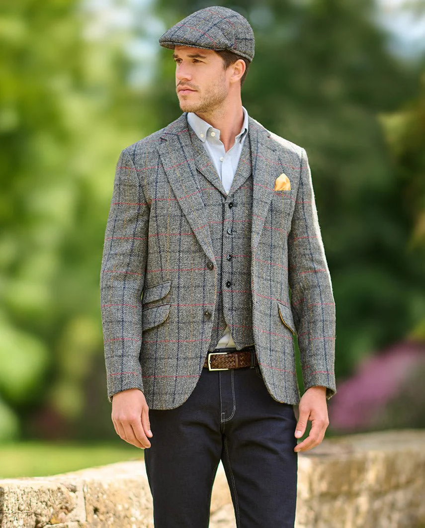 Herren Sakko Harris Tweed: grau